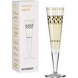 Ritzenhoff & Breker RITZENHOFF Champagnerglas 200 ml – Serie Goldnacht Nr. 6 – Edles Designerstück mit Echt-Gold – Made in Germany
