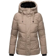 Navahoo Damen, Winterjacke mit Kapuze und abnehmbaren Kunstfell-Kragen Sag ja XIV Taupe Grey Gr. L - L
