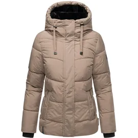 Navahoo Damen, Winterjacke mit Kapuze und abnehmbaren Kunstfell-Kragen Sag ja XIV Taupe Grey Gr. L - L