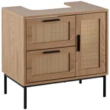 KADIMA DESIGN Waschbeckenunterschrank Eiche-Optik 60 x 60 x 40 cm mit Tür und Schubladen Braun
