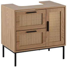 KADIMA DESIGN Waschbeckenunterschrank Eiche-Optik 60 x 60 x 40 cm mit Tür und Schubladen Braun