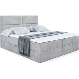 altdecor BOXBETT mit Matratze und Lattenrost, - AURA - 160x200 - H4 - Hellgrau