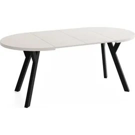 WFL GROUP Runder Ausziehtisch 200 x 77 x 100 cm beige