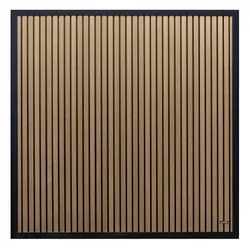 Elephant Dark Line Stripesvertikal WPC Zaun, Oak and Black co-extrudiert 180x180cm