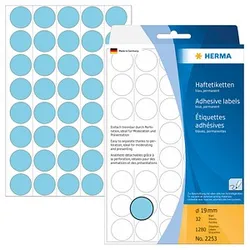 HERMA Klebepunkte 2253 blau Ø 19,0 mm, 1.280 St.