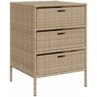 VidaXL Gartenschrank Beige 55x59x80 cm Poly Rattan