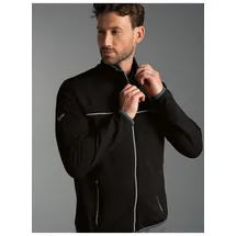 TRIGEMA Trainingsjacke TRIGEMA "TRIGEMA Praktische Sportjacke aus Microfaser", Herren, Gr. 3XL, schwarz, Strick, 92% Polyester, 8% Elastan, lang, Jacken Trainingsjacke