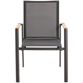 Zebra Technologies Fly Stapelsessel 62 x 69 x 91 cm graphit/carbon grey/Teak Armlehnen