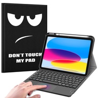 Fintie Tastatur Hülle für iPad 10. Generation 2022, iPad 10 Generation Hülle mit magnetisch Abnehmbarer Deutscher Tastatur und Touchpad Keyboard mit QWERTZ Layout, Don't Touch