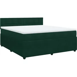 vidaXL Boxspringbett 180 x 200 cm Dunkelgrün