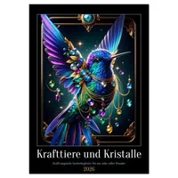 Calvendo Krafttiere und Kristalle (Wandkalender 2026 DIN A2 hoch),