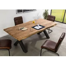 MASSIVMOEBEL24.DE Baumtisch 220 x 77 x 100 cm braun
