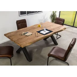 MASSIVMOEBEL24.DE Baumtisch 220 x 77 x 100 cm braun