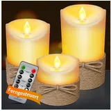 Kesser Flammenlose LED-Kerze 15,3 cm 3 St. gelb