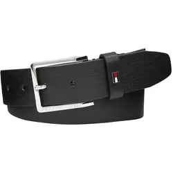 Ledergürtel TOMMY HILFIGER "Oliver", Damen, Gr. 105, schwarz, Leder, unifarben, Gürtel, mit Kontrast-Schnalle und Logoschlaufe