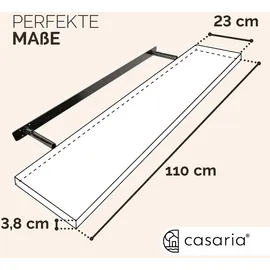 CASARIA Wandregal 110 x 3,8 x 23 cm Weiß