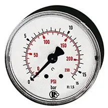 Riegler 101670-110.43-KD Standardmano, Kunststoff, G 1/8 hinten, 0-2,5 bar/36 psi, Ø 40, 1Stk