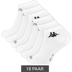 18 Paar Sparpack Kappa Sportsocken Sneaker-Socken Baumwoll-Strümpfe mit Logo 371B4BW 001 Weiß - 43-46