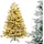 Costway Künstlicher Weihnachtsbaum mit Schnee und Beleuchtung Grün/Weiß 136 cm