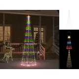 vidaXL LED-Weihnachtsbaum für Fahnenmast Mehrfarbig 310 LEDs 300 cm