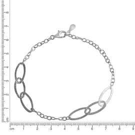 Celesta Armband 925 Silber rhodiniert strukturiert 20 cm