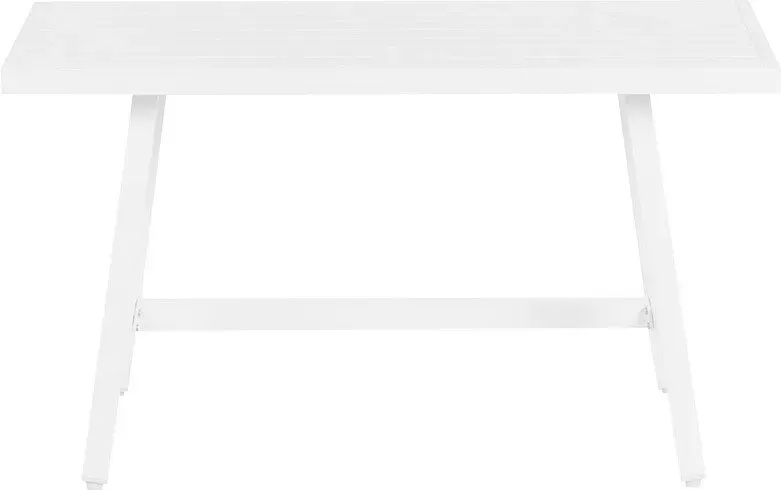 Beliani Aluminium-Garten-Esstisch 120 x 64 cm, weiß, FRATTE