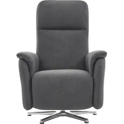 Relaxsessel CALIZZA INTERIORS "Olivin", grau (9 anthrazit), B:73cm H:110cm T:90cm, Microfaser 100% Polyester, Sessel, inklusiver stufenloser Kopfteilverstellung und mit Verstellung