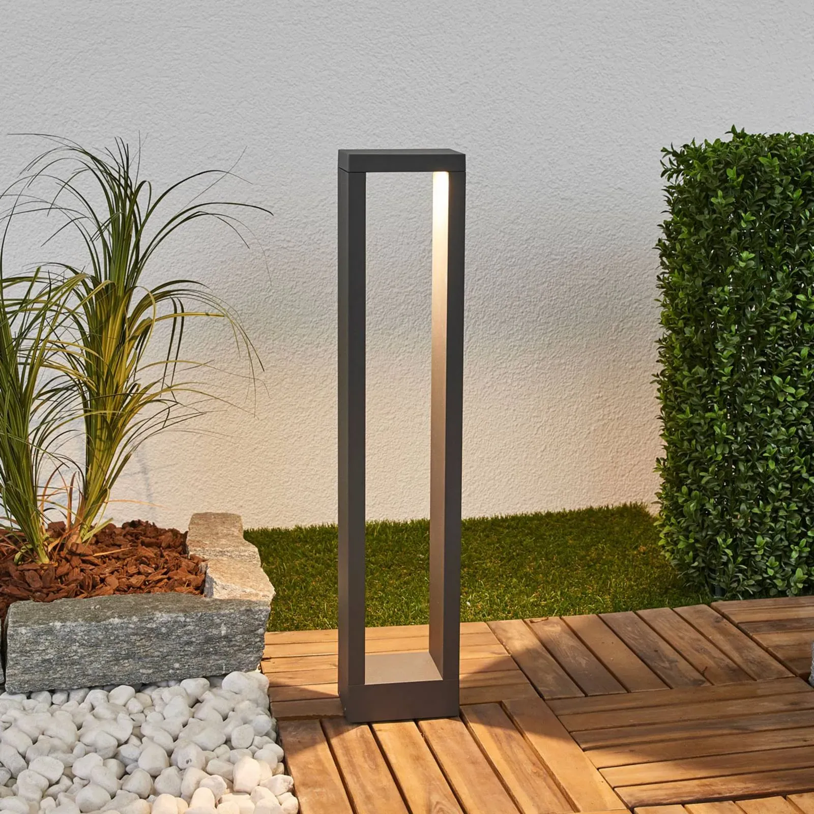 LED Wegeleuchte Jupp Lucande, schwarz, Aluminium, Modern, LED Außenleuchte - 8.2 cm - 12 cm - 60 cm