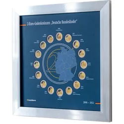 Komplett-Sammlung der 2-Euro-Serie "Bundesländer" im Präsentationsrahmen