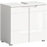 VCM Waschbeckenunterschrank Solero Weiß Hochglanz 59 cm x 63 cm x 34 cm