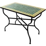 Marrakesch Orient & Mediterran Interior Marokkanischer Mosaiktisch Marrakesch Grün / Gelb, 100x60cm