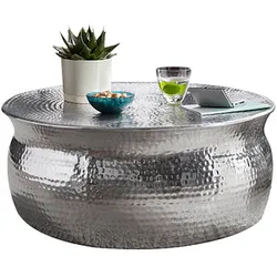 WOHNLING Couchtisch Aluminium silber 75,0 x 75,0 x 31,0 cm