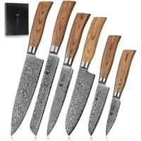 Wakoli EDIB Pro 6er Damastmesser-Set I Holzbox I 8-20cm