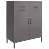 loft24 Mehrzweckschrank Bradford Spind Schrank aus Metall, 2 Türen grau