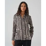 Opus Langarmbluse | Hemdbluse FOSMO Regular aus Satin warm Taupe, 38