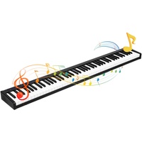 GOPLUS 88 Tasten Elektronische Klavier, Digital-Piano Setinkl. Tragetasche und Schultergurt, mit Bluetooth Transponierfunktion Tremolo Einstellbare Tastaturstärke, für Anfänger/Erwachsene
