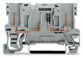 Wago 769-228/281-411 2-Pin-Bauelement-Basisklemme, mit Diode 1N4007, Anode rechts, grau 769228281411 - 100 Stück