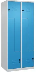 C+P Z-Spind Classic PLUS, 4 Fächer, 1850x800x500mm, 7035/5012 Verschluss Sicherheits-Drehriegel