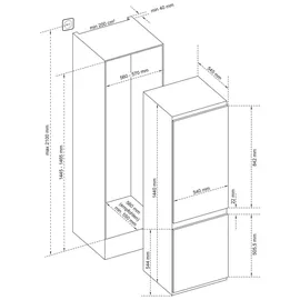 Telefunken C-EKG-144-ST-E Einbau-Kühlgefrierkombination (211 l, 1440 mm hoch)