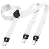 DonDon Hosenträger DonDon® Herren Hosenträger schmal 2,5 cm 3 Clips in Y-Form elastisch (1-St) Y-Form, verstellbar mit Clipverschluß, elastisch, schmal 2.5 cm weiß