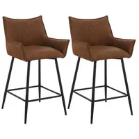 Woltu 2er Set Barhocker für Küche, Barhocker, Samt Barstühle