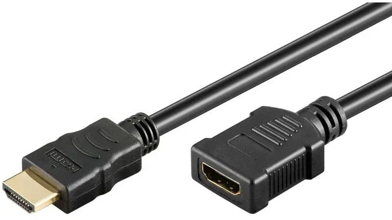 High Speed HDMI Verlängerungskabel mit Ethernet schwarz - Länge: 1,00 m