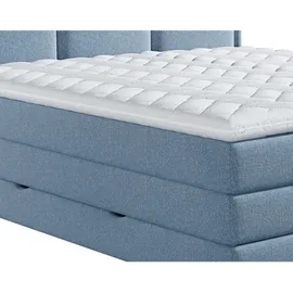 Roller Boxspringbett - blau - H2/H3 - Bettkasten - inklusive Topper - 180x200 cm