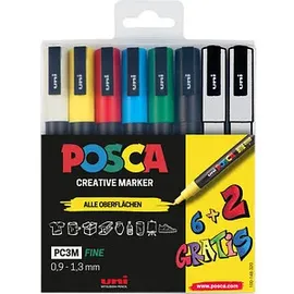 Uni-Ball POSCA PC-3M Acrylstift 0,9 - 1,3 mm 8 St. Mehrfarbig