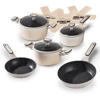 STONELINE Creme Topf-Set 11-tlg. Kochtopf + Deckel