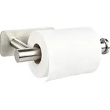 Acual Toilettenpapierhalter 1 Stück, Klopapierhalter Ohne Bohren, Klorollenhalter Selbstklebender, WC Papier Halterung, Edelstahl Toilettenpapierhalter Ohne Bohren für Badezimmer & Küche - Silber