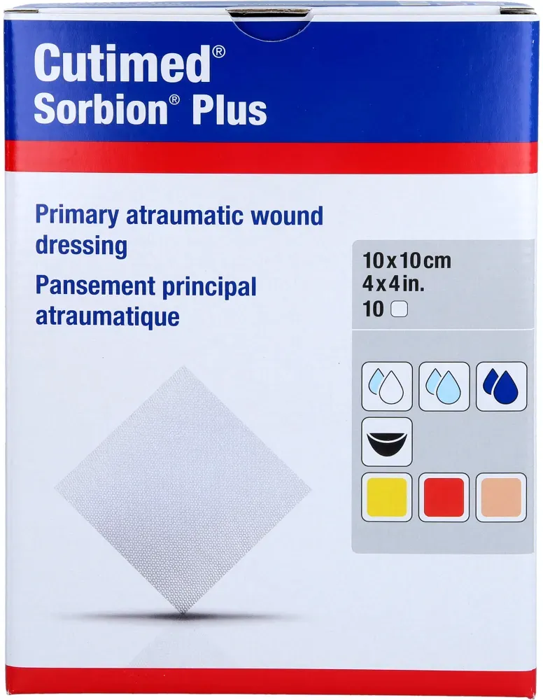 Cutimed Sorbion Plus Wundauflage 10x10 cm 10 St