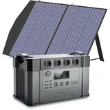 ALLPOWERS S2000 Pro Tragbares Powerstation mit 100W Faltbares Solarpanel 1451Wh 2400W AKKU Solargenerator Mobiler Stromspeicher Power Station(4000W Spitzenwert) für Home Notfall Camping RV Reise