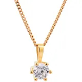 HOPLO Kreuzanhänger Anhänger Krappenfassung Zirkonia 333 Gold mit verg. Silberkette 38 cm, Made in Germany 38 cm Kindergröße