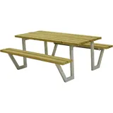 Plus Picknicktisch Wega Stahl-Holz 177 x 161 x 73 cm natur